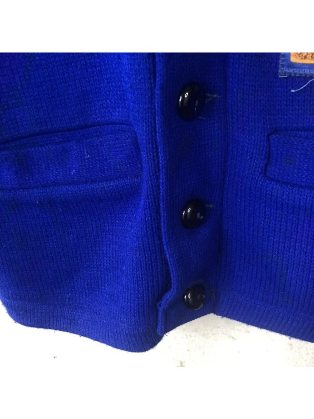 Vintage Varsity Cardigan Sweater Mens Small Blue Letterman 70s Academia Preppy